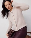 Ann Taylor Brushed Sweater Jacket In Light Mink