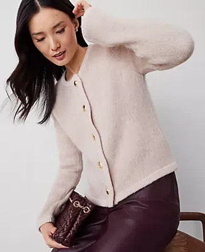 Ann Taylor Brushed Sweater Jacket In Light Mink