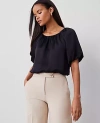 Ann Taylor Bubble Hem Top In Black