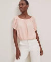 Ann Taylor Bubble Hem Top In Ceramic Pink
