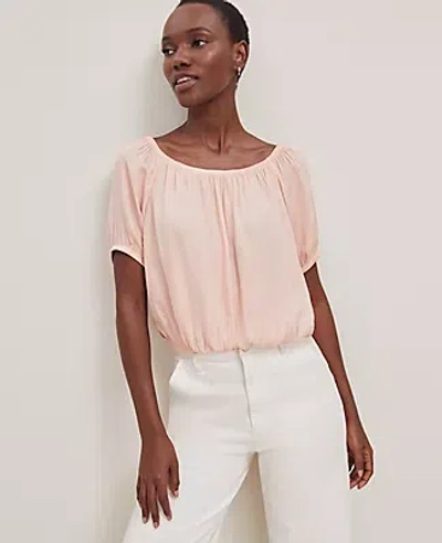 Ann Taylor Bubble Hem Top In Ceramic Pink