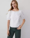 Ann Taylor Bubble Hem Wrap Blouse In Winter White