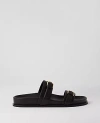 Ann Taylor Buckle Leather Sandals In Black