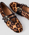 Ann Taylor Buckled Calf Hair Ballet Flat In Multi