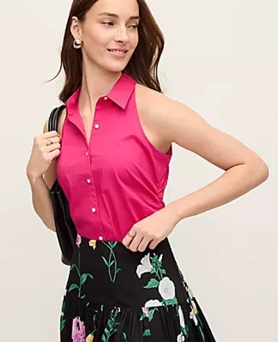 Ann Taylor Button Down Halter Shirt In Pink