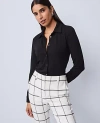 Ann Taylor Button Down Shirt In Black