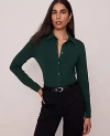 Ann Taylor Button Down Shirt In Green