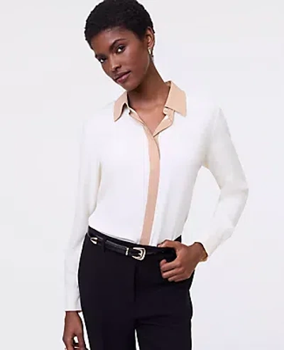 Ann Taylor Button Down Shirt In Neutral