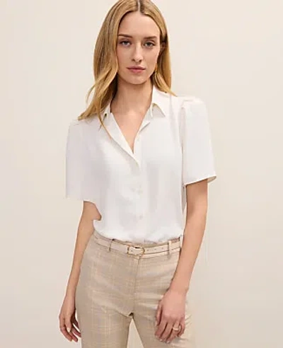 Ann Taylor Button Down Shirt In White