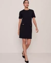 Ann Taylor Button Pocket Shift Dress In Black