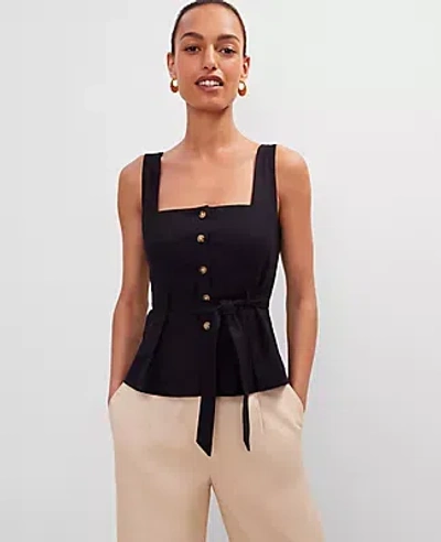 Ann Taylor Button Tie Waist Top