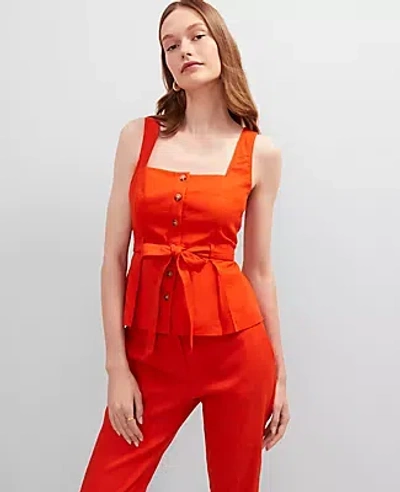 Ann Taylor Button Tie Waist Top