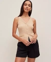 Ann Taylor Button V-neck Tank Top In Baguette