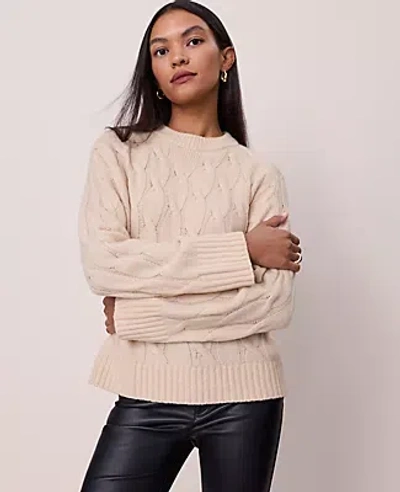 Ann Taylor Cable Crew Neck Sweater