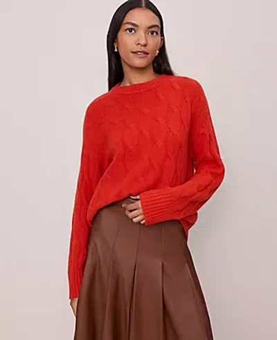 Ann Taylor Cable Crew Neck Sweater