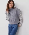 Ann Taylor Cable Dickie Sweater Vest In Quiet Shade Grey