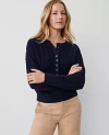 Ann Taylor Cable Henley Sweater In Night Sky