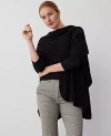 Ann Taylor Cable Stitch Open Front Poncho In Black