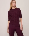 Ann Taylor Cable Sweater In Purple