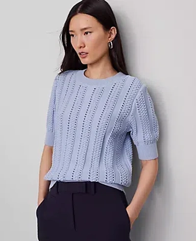 Ann Taylor Cable Wedge Sweater Tee In Blue