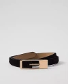 Ann Taylor Calf Hair Rectangle Buckle Belt In Black