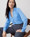 Ann Taylor Camp Shirt In Clear Skies