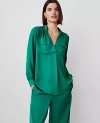 Ann Taylor Camp Shirt In Festive Holly