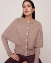 Ann Taylor Capelet Cardigan In Brown
