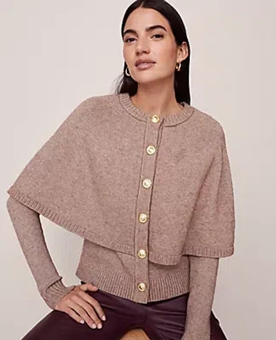 Ann Taylor Capelet Cardigan In Brown