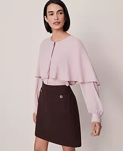 Ann Taylor Capelet Overlay Blouse In Purple