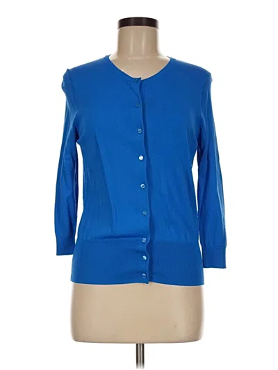 Pre-owned Ann Taylor Cardigan Sweater In Blue