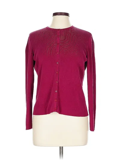 Pre-owned Ann Taylor Cardigan Sweater In Burgundy