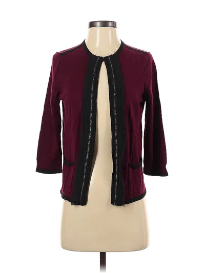 Pre-owned Ann Taylor Cardigan Sweater In Burgundy