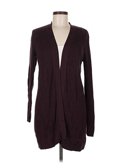 Pre-owned Ann Taylor Cardigan Sweater In Burgundy