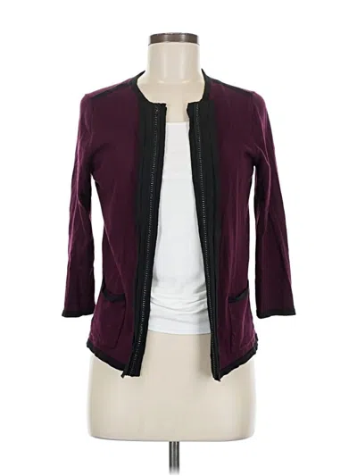 Pre-owned Ann Taylor Cardigan Sweater In Burgundy