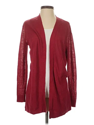 Pre-owned Ann Taylor Cardigan Sweater In Burgundy