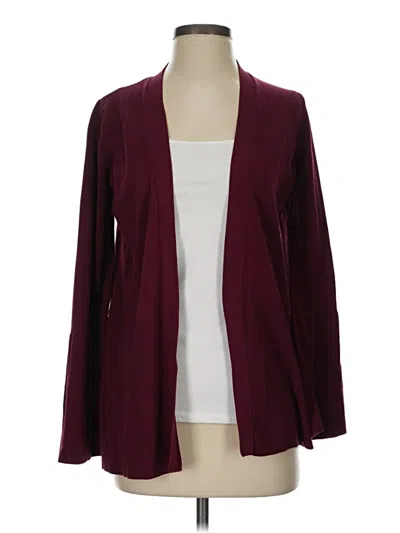 Pre-owned Ann Taylor Cardigan Sweater In Burgundy