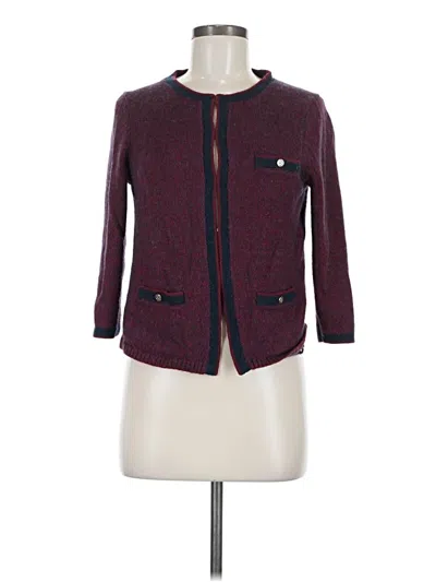 Pre-owned Ann Taylor Cardigan Sweater In Burgundy