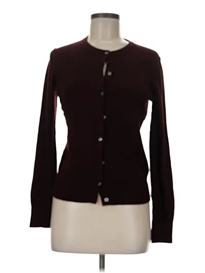 Pre-owned Ann Taylor Cardigan Sweater In Burgundy