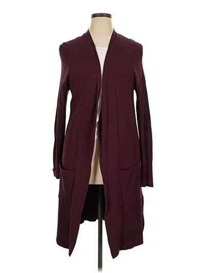 Pre-owned Ann Taylor Cardigan Sweater In Burgundy