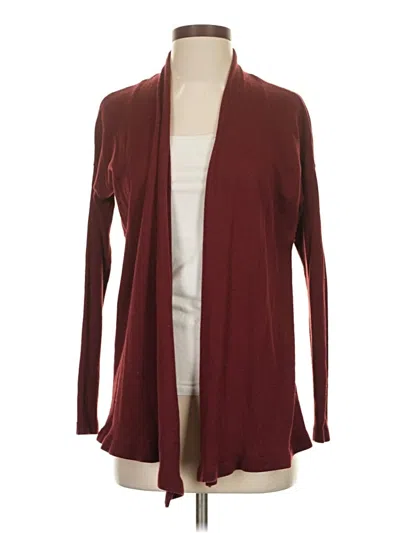 Pre-owned Ann Taylor Cardigan Sweater In Burgundy