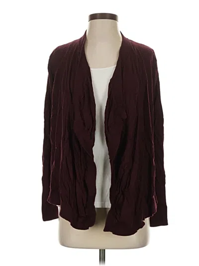 Pre-owned Ann Taylor Cardigan Sweater In Burgundy