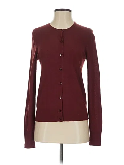 Pre-owned Ann Taylor Cardigan Sweater In Burgundy