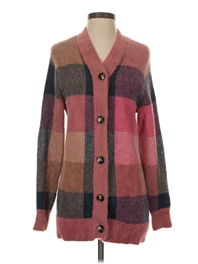 Pre-owned Ann Taylor Cardigan Sweater In Burgundy