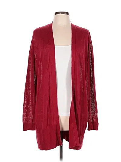 Pre-owned Ann Taylor Cardigan Sweater In Burgundy