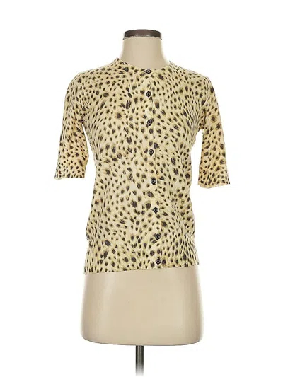 Pre-owned Ann Taylor Cardigan Sweater In Gold