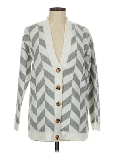 Pre-owned Ann Taylor Cardigan Sweater In Gray
