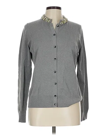 Pre-owned Ann Taylor Cardigan Sweater In Gray