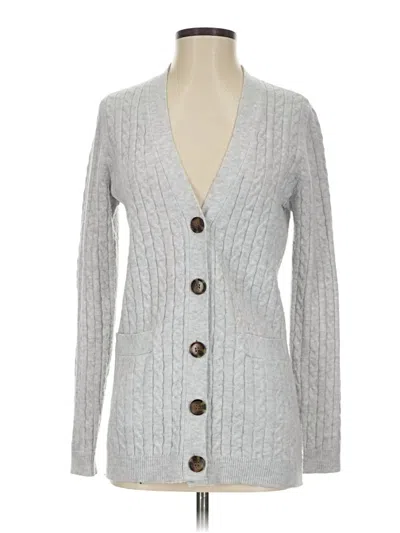 Pre-owned Ann Taylor Cardigan Sweater In Gray