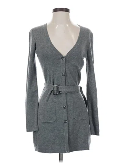 Pre-owned Ann Taylor Cardigan Sweater In Gray